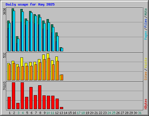 Daily usage for May 2025