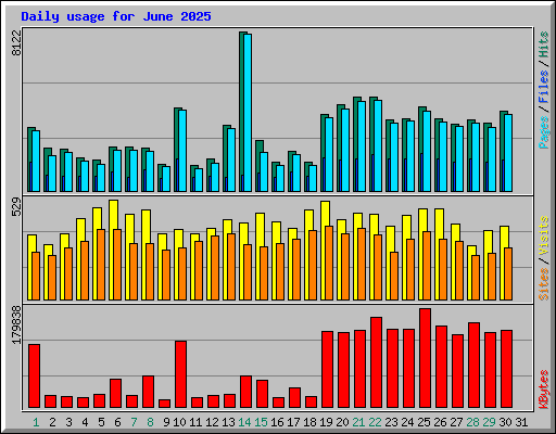 Daily usage for June 2025