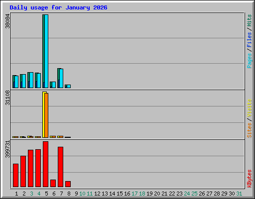 Daily usage for January 2026