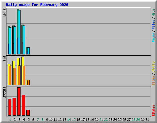 Daily usage for February 2026