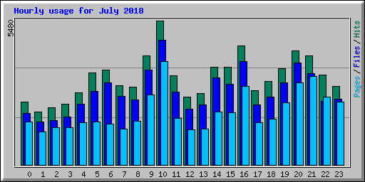 Hourly usage for July 2018