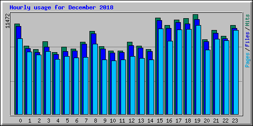 Hourly usage for December 2018