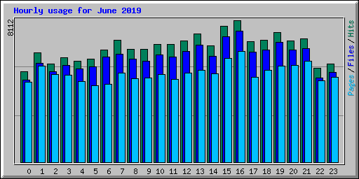 Hourly usage for June 2019