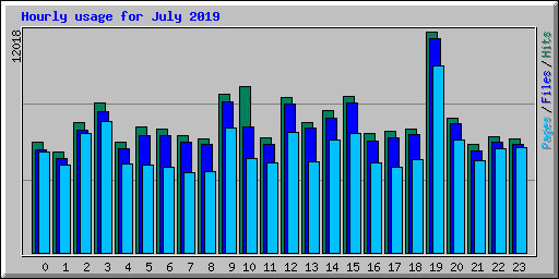 Hourly usage for July 2019