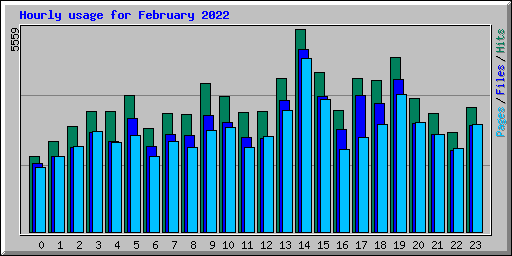 Hourly usage for February 2022