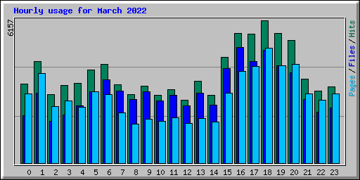 Hourly usage for March 2022