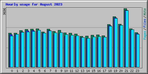 Hourly usage for August 2023