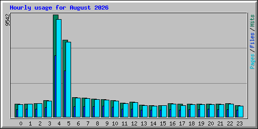 Hourly usage for August 2026